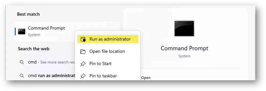 Run As Administrator Option in Command Prompt