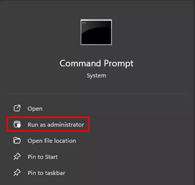Command Prompt Run as Administrator