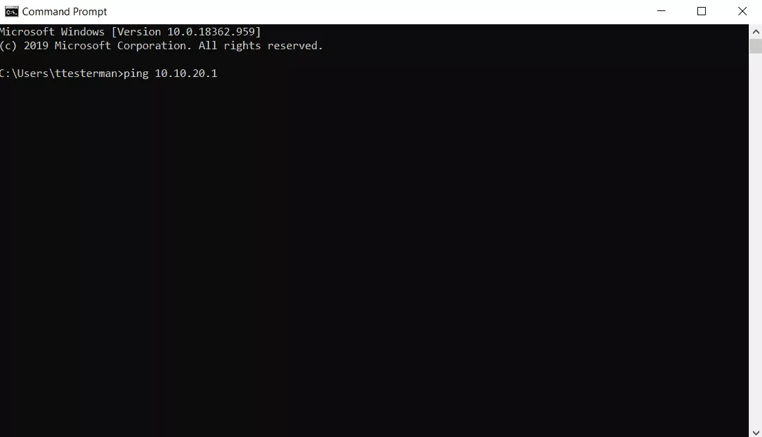 Command Prompt for Stratasys 3D Printer Computer Direct Connection 