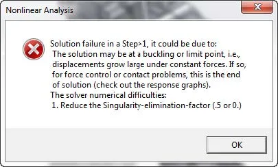 Common Nonlinear Error when Avoiding Singularities in SOLIDWORKS Simulation