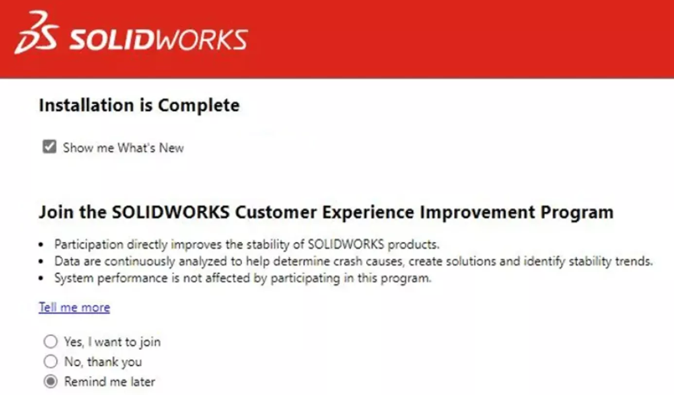 SOLIDWORKS Visualize Installation in Complete