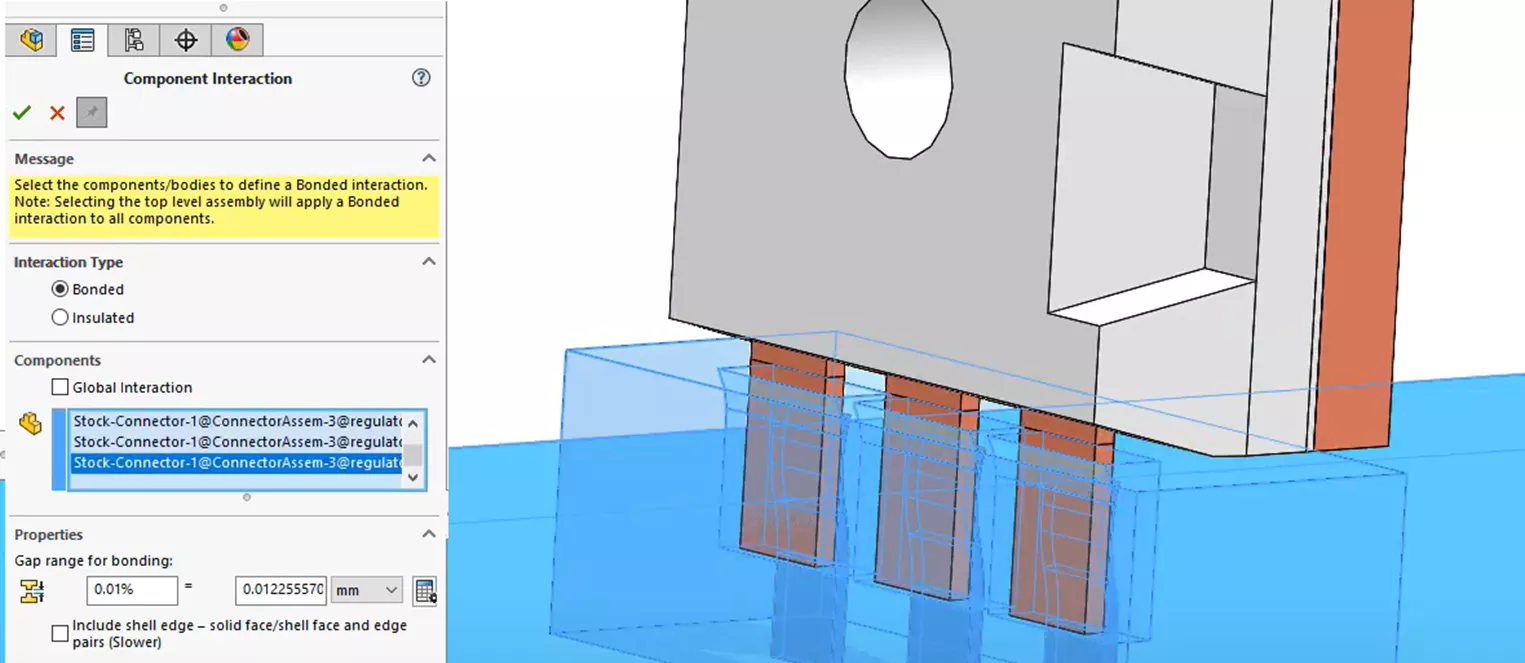 Component Interaction SOLIDWORKS Simulation Pro