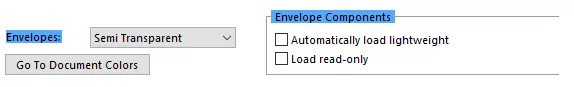 Component Settings for SOLIDWORKS Envelope Mode