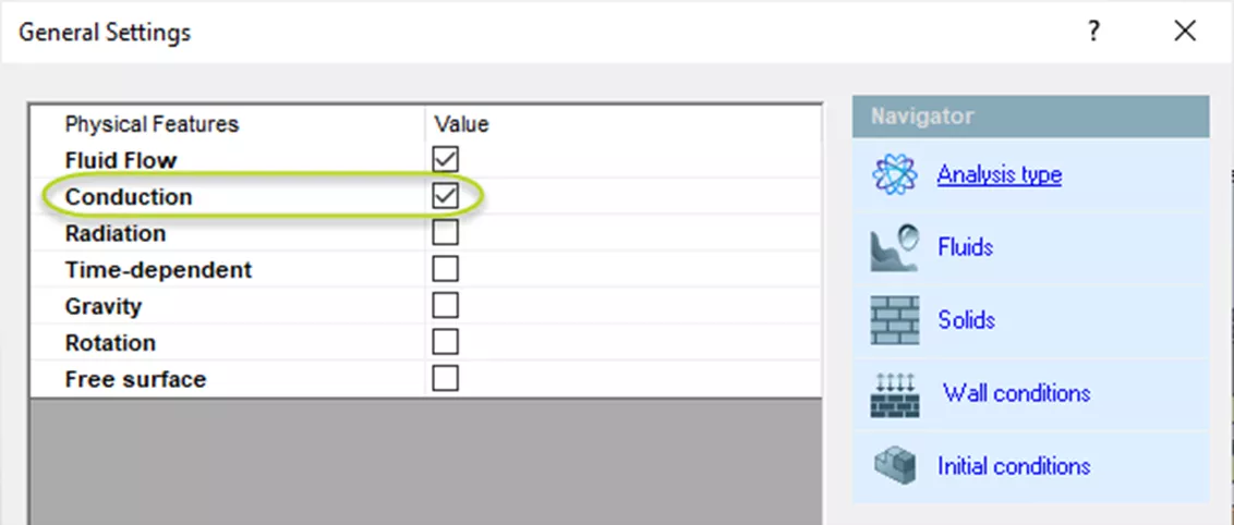 Analysis Type Tab of General Settings Dialog in SOLIDWORKS Flow Simulation