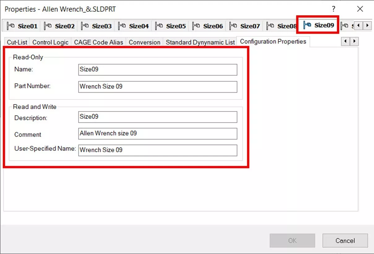 Configuration Tab in SOLIDWORKS