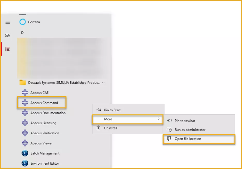 Configure Abaqus Start Menu Shortcuts