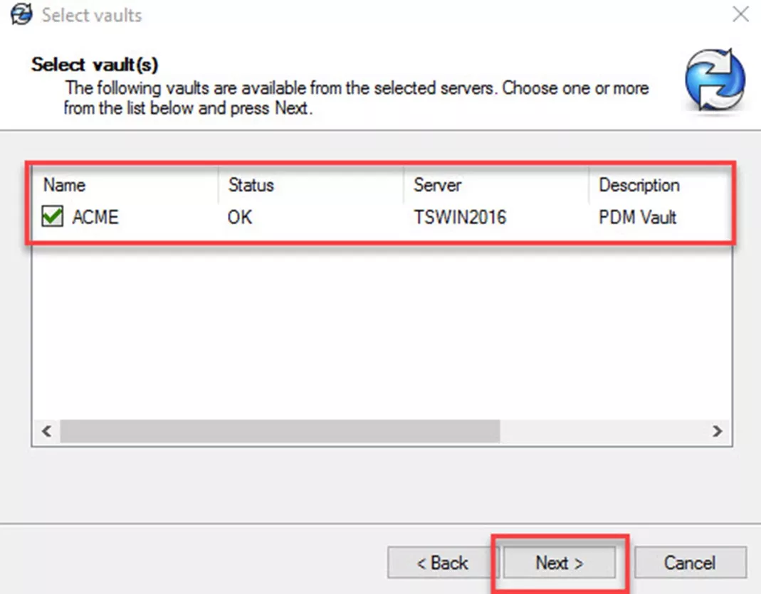 Connect Available Vaults in SOLIDWORKS PDM 
