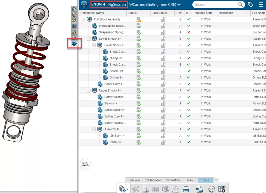 Connect a SOLIDWORKS Assembly to 3DEXPERIENCE Platform (MySession)