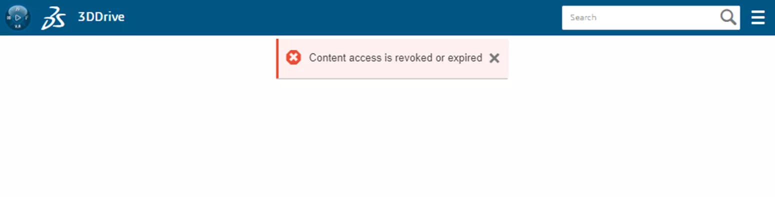 3DDrive Error Content Access is Revoked or Expired