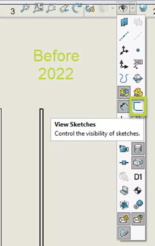Control Visibility in SOLIDWORKS Sketches 