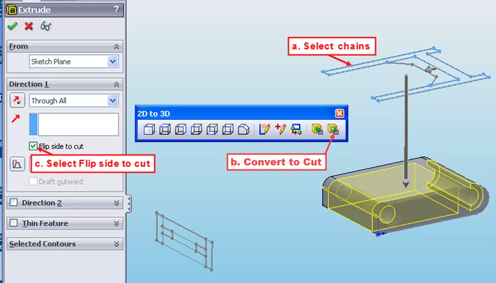 Convert to Cut Tool in SOLIDWORKS