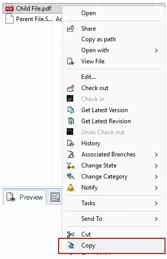 Copy Child File in SOLIDWORKS PDM 