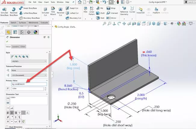 Copy Dimension Name for SOLIDWORKS Design Table 