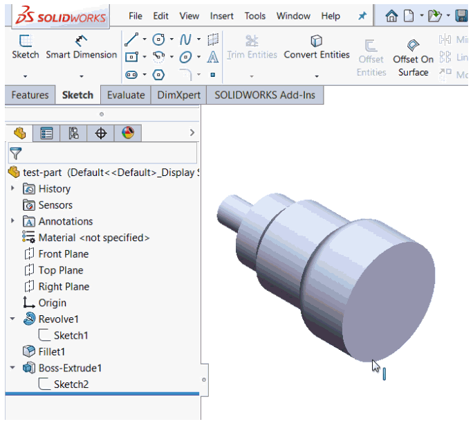 Convert entities in SOLIDWORKS lets you copy a shape profile to the currently active plane.