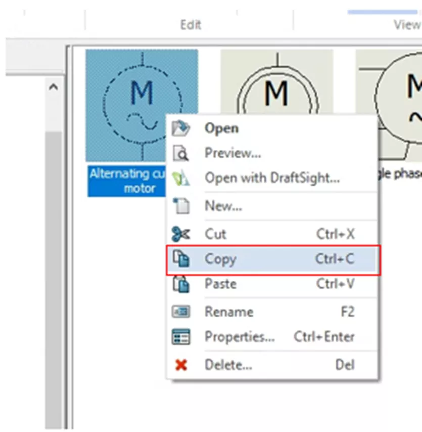 Copy a SOLIDWORKS Electrical Symbol 