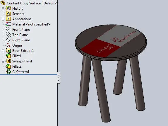 Copying a Surface in SOLIDWORKS Tutorial 