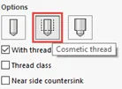 cosmetic thread icon in solidworks