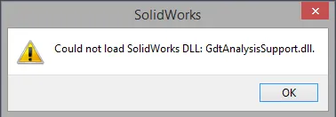 could not load solidworks install error