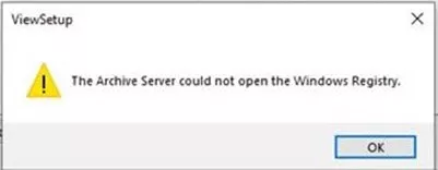 Common View Setup Wizard Error Could Not Open Archive Server Registry