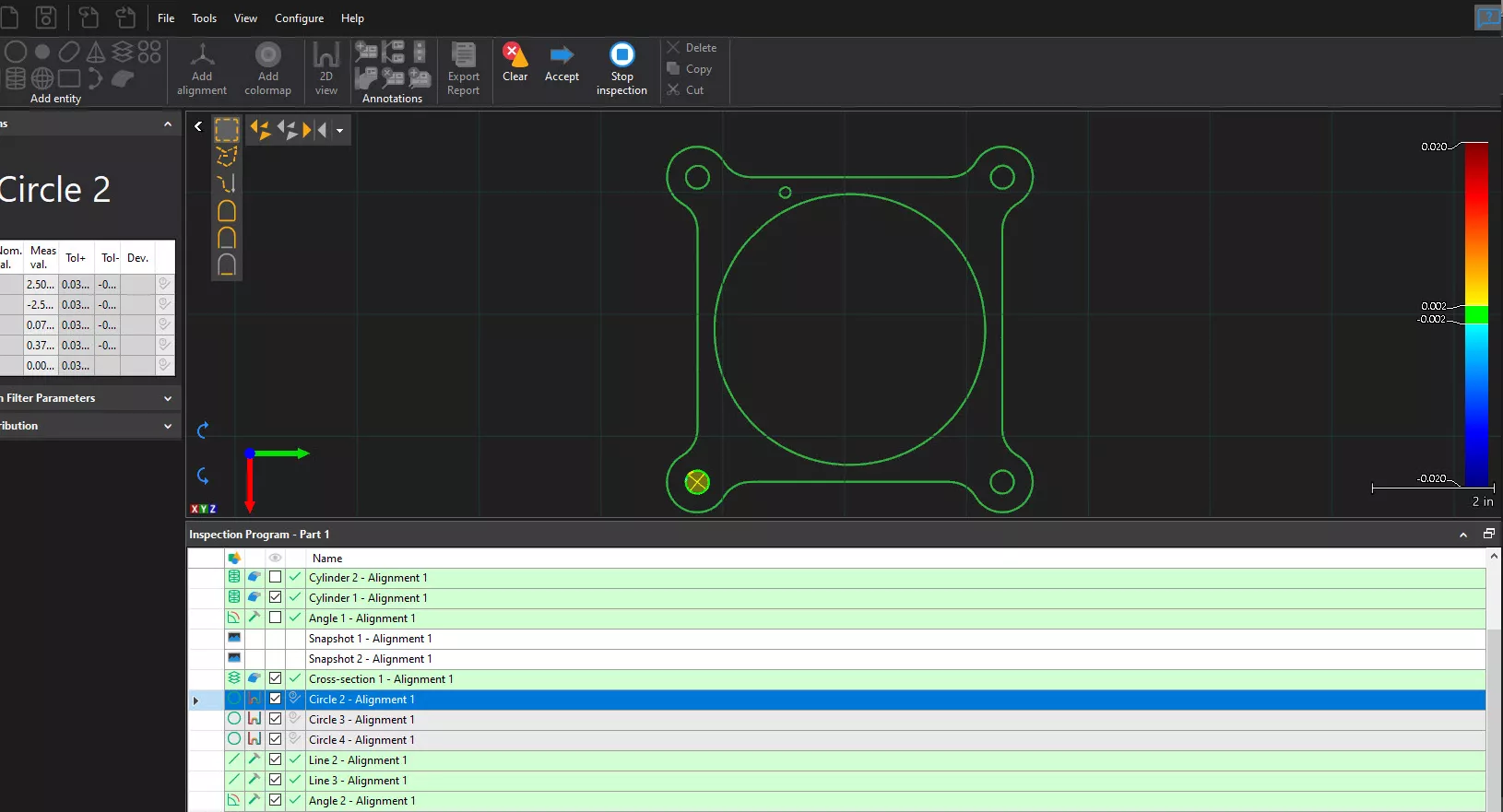 Creaform Inspection Cross Section Tool