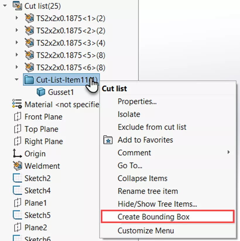 Create Bounding Box in SOLIDWORKS