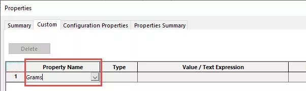 Create a Custom Property in SOLIDWORKS