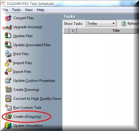 Create eDrawings Files Using SOLIDWORKS Task Scheduler 