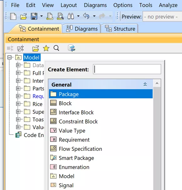 Create Clement Package 3DEXPERIENCE to MBSE CSE Sync