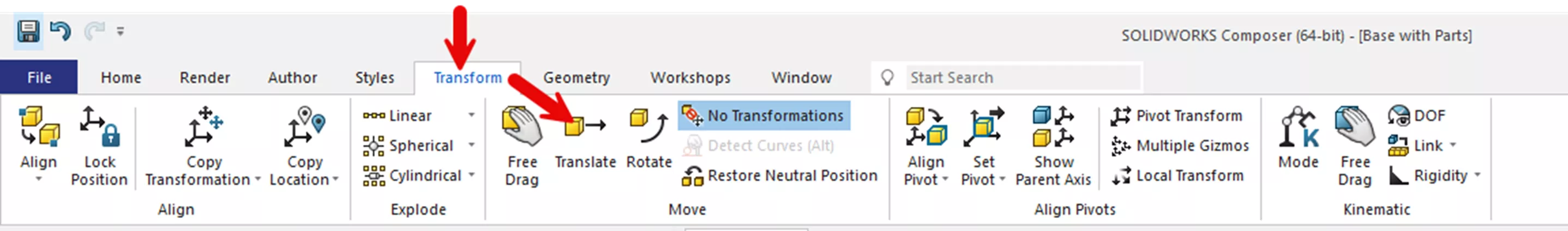 Creating an Exploded View in SOLIDWORKS Composer