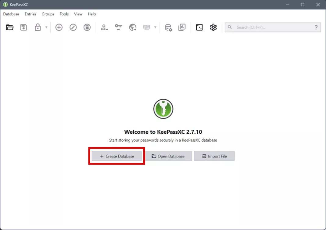Create a KeePassXC Database