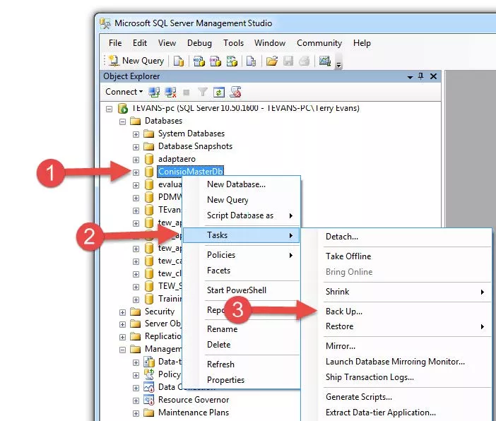 Manually Create a Database Backup in SOLIDWORKS PDM 