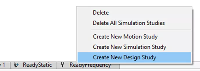 Create a New Design Study in SOLIDWORKS Simulation