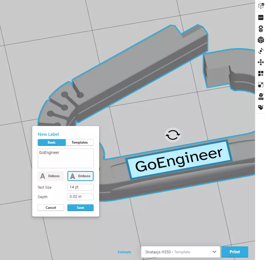 Create New Label in GrabCAD Print