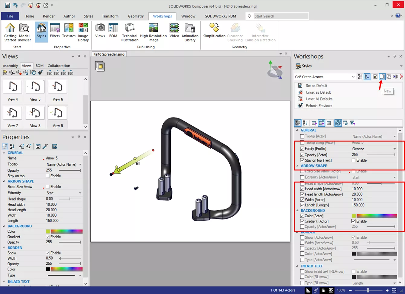 Create New Styles in  SOLIDWORKS Composer