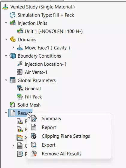 Create a Report in SOLIDWORKS Plastics