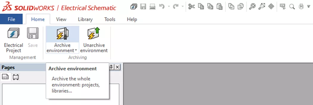 Create an Archive Environment in SOLIDWORKS Electrical 