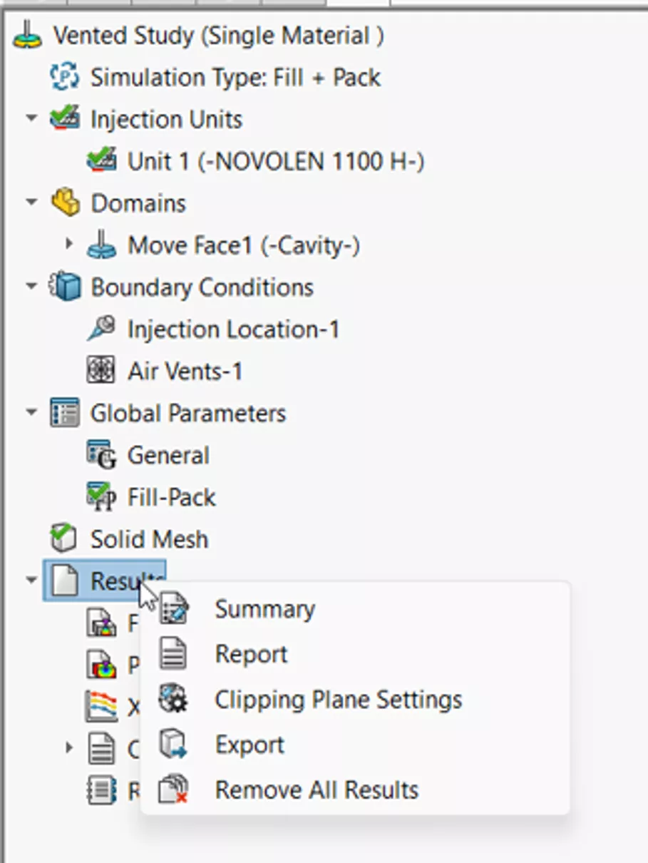Run Report in SOLIDWORKS Plastics 