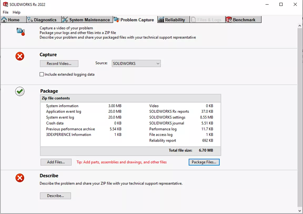 How to Create a SOLIDWORKS Rx for SOLIDWORKS Troubleshooting