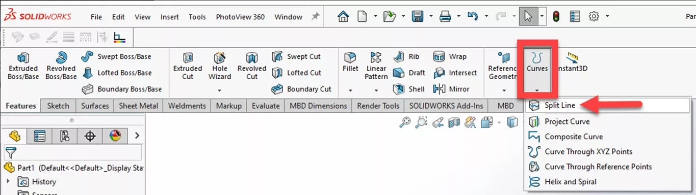 How to Create a Split Line in SOLIDWORKS