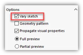 creating a varied sketch pattern in solidworks