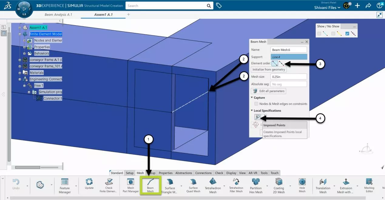 How to Create a Beam Mesh in 3DEXPERIENCE