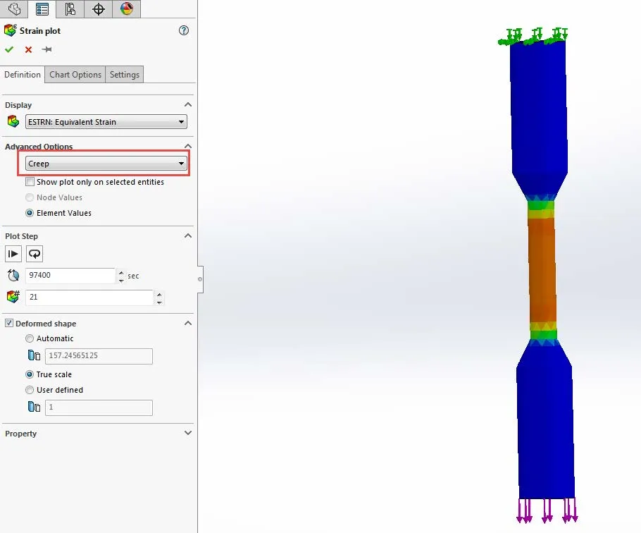 Creep Analysis in SOLIDWORKS Simulation