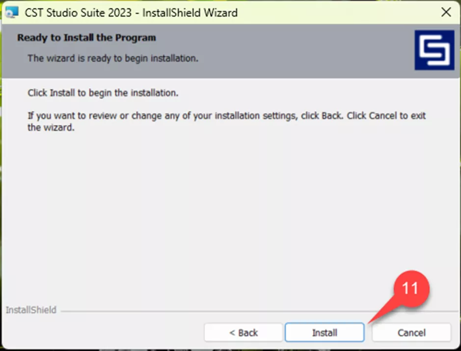 CST Studio Suite InstallShield Wizard Ready to Install the Program