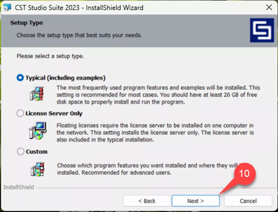 CST Studio Suite InstallShield Wizard Setup Type