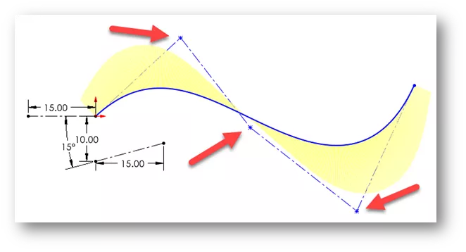 Curvature Comb Display in SOLIDWORKS 