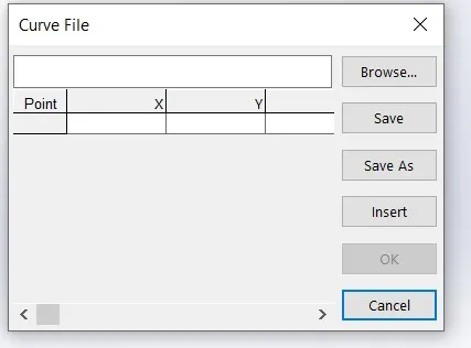 Curve File Popup Window