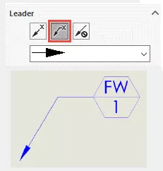Custom SOLIDWORKS Symbols Add Leader 