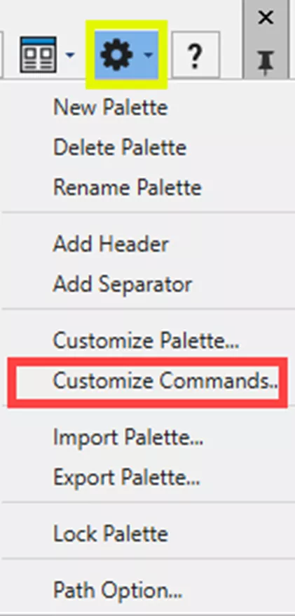 Customize Commands Option in DraftSight
