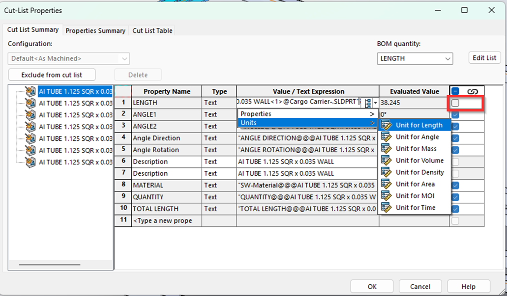 What S New SOLIDWORKS 2024 Structure Systems GoEngineer   Cut List Properties Solidworks 2024 Structure Systems 