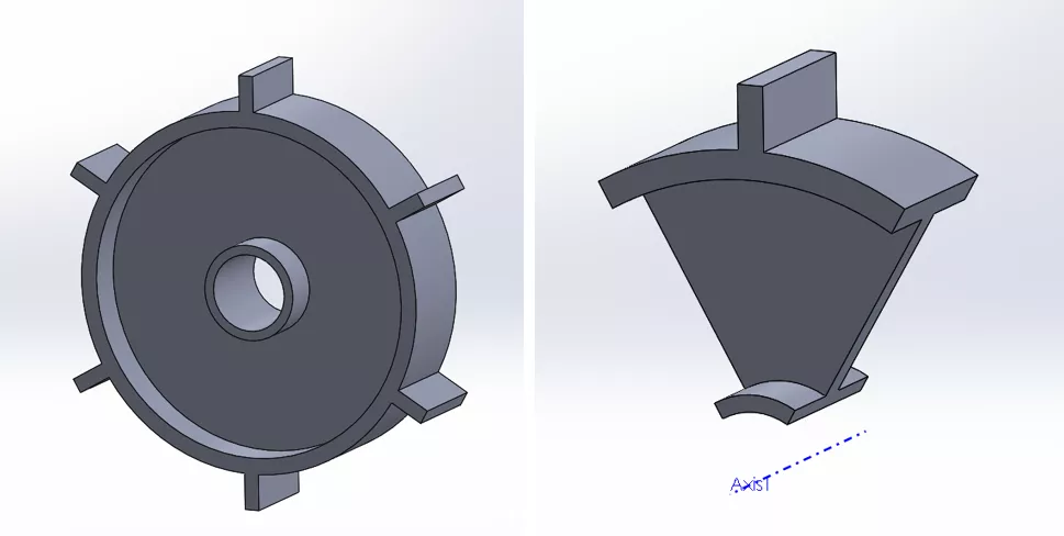 Cyclic Symmetry is used for axisymmetric models in SOLIDWORKS Simulation